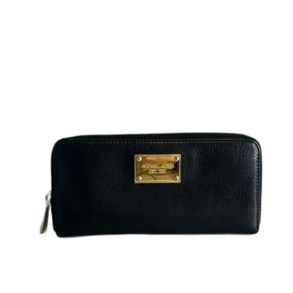Michael‎ Kors Black Continental Zip Leather Wallet